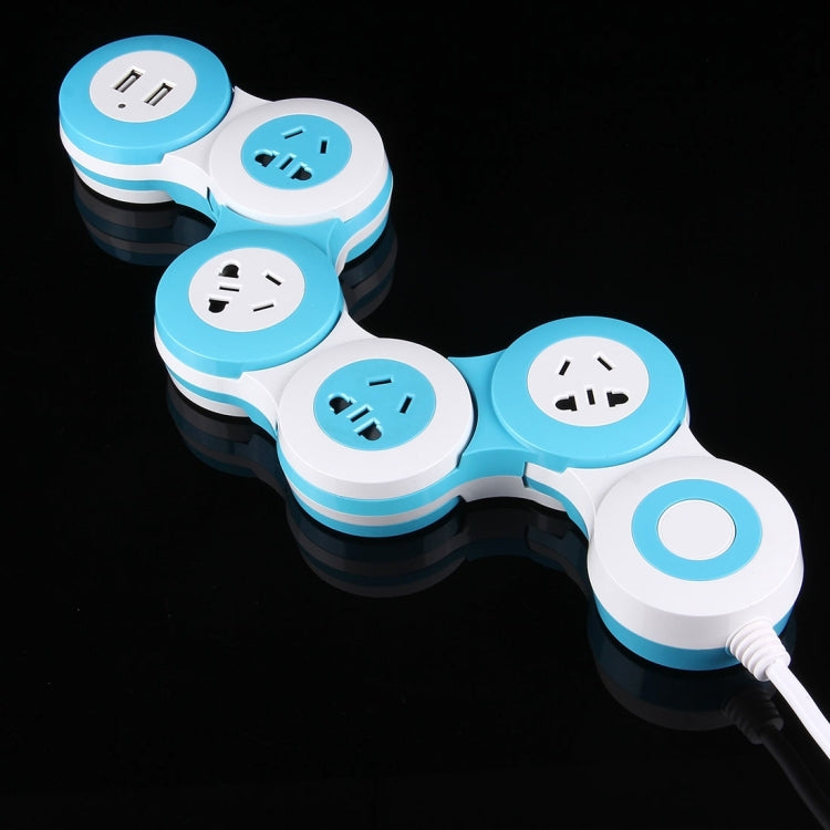 Rotatable Wreath Shape Power Socket Adapter Converter with 4 US / AU / EU Plug Supply Hubs & 3.8A Dual USB Ports