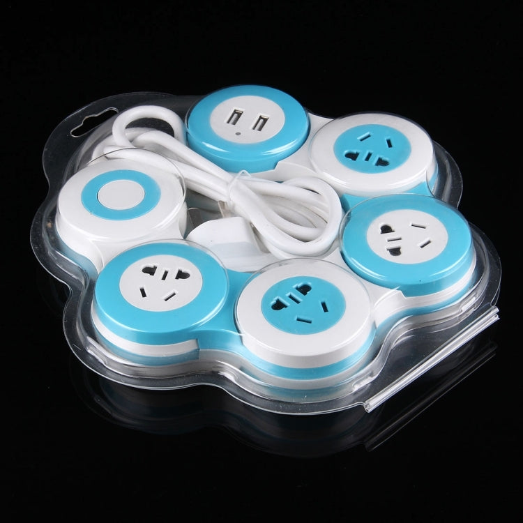 Rotatable Wreath Shape Power Socket Adapter Converter with 4 US / AU / EU Plug Supply Hubs & 3.8A Dual USB Ports