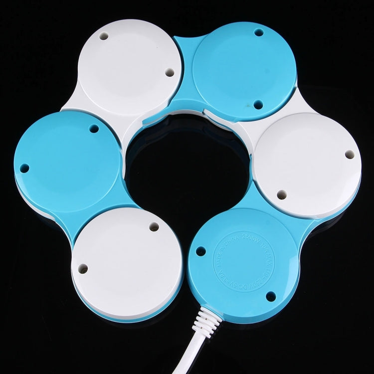 Universal Rotatable Wreath Shape Power Socket Adapter Converter with 5 UK / US / AU / EU Plug Supply Hubs