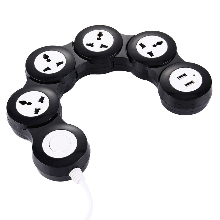 Universal Rotatable Wreath Shape Power Socket Adapter Converter with 4 UK / US / AU / EU Plug Supply Hubs & 3.8A Dual USB Ports