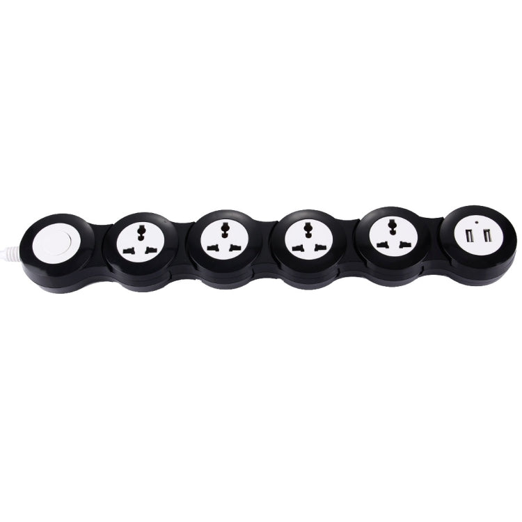 Universal Rotatable Wreath Shape Power Socket Adapter Converter with 4 UK / US / AU / EU Plug Supply Hubs & 3.8A Dual USB Ports