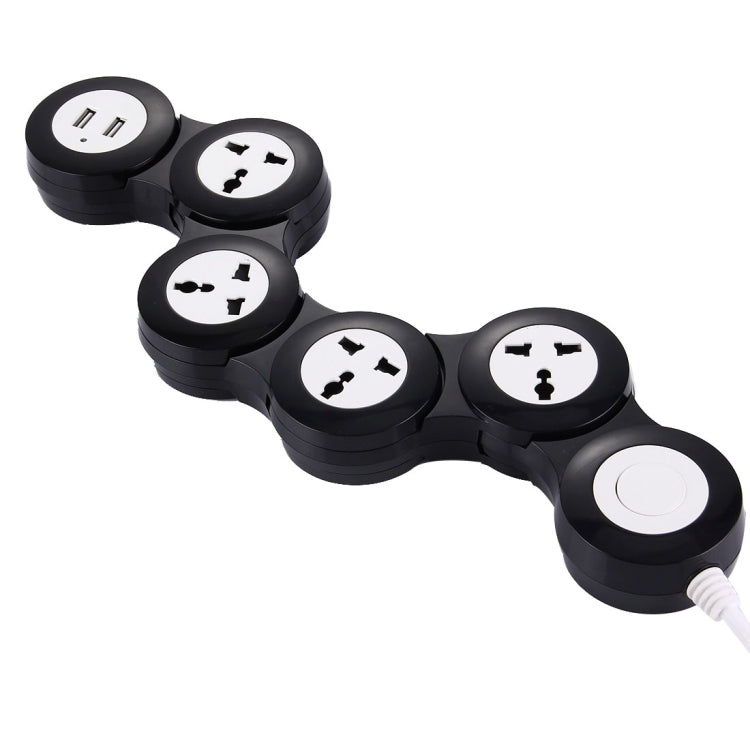 Universal Rotatable Wreath Shape Power Socket Adapter Converter with 4 UK / US / AU / EU Plug Supply Hubs & 3.8A Dual USB Ports
