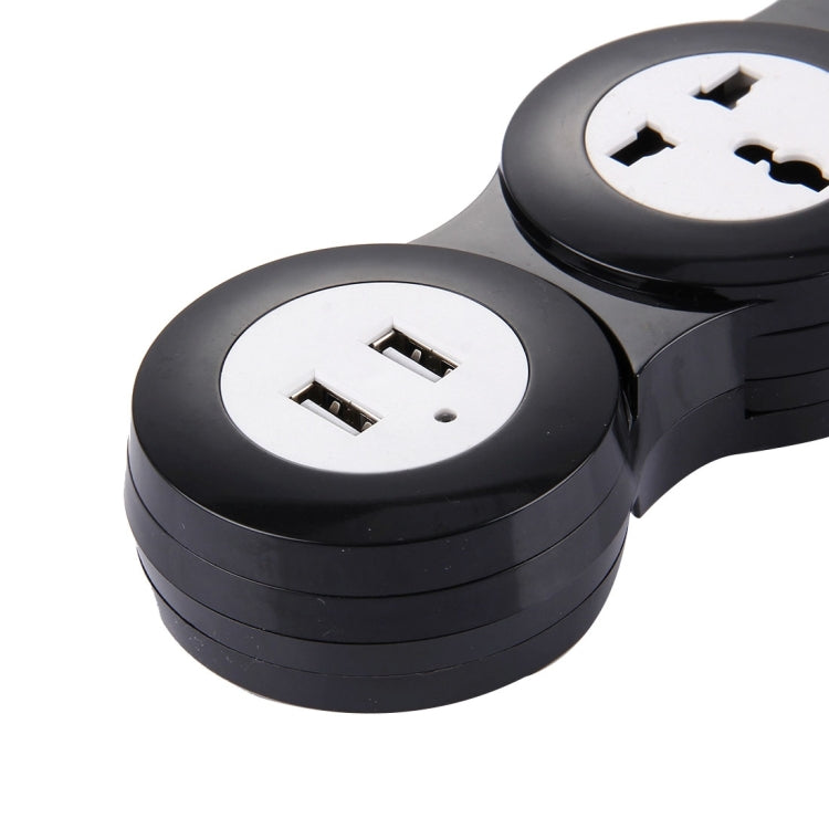 Universal Rotatable Wreath Shape Power Socket Adapter Converter with 4 UK / US / AU / EU Plug Supply Hubs & 3.8A Dual USB Ports