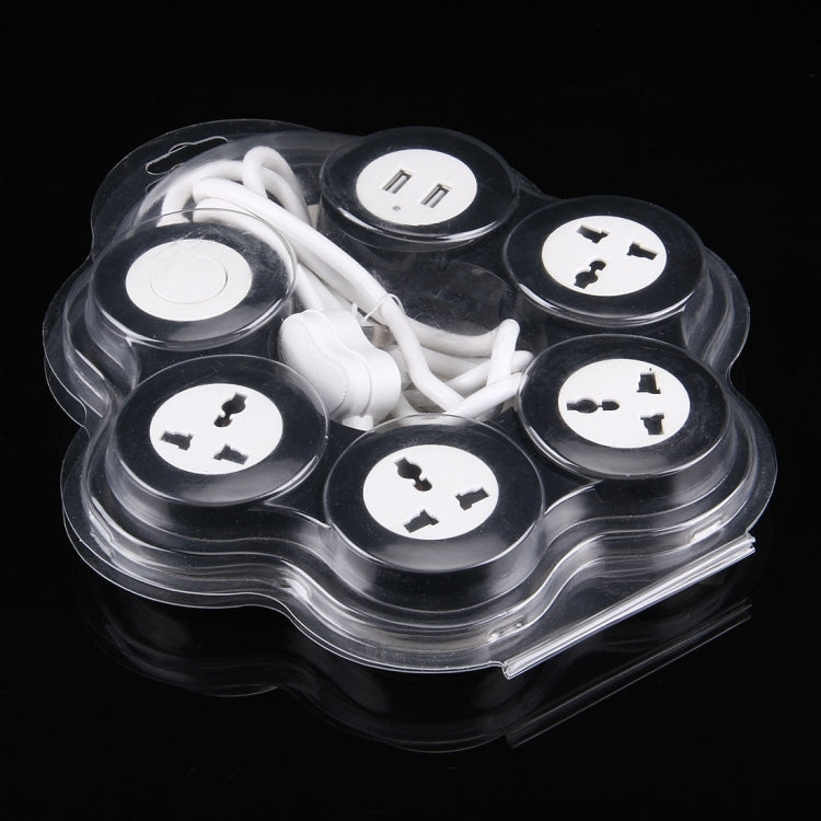 Universal Rotatable Wreath Shape Power Socket Adapter Converter with 4 UK / US / AU / EU Plug Supply Hubs & 3.8A Dual USB Ports