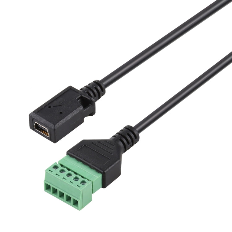 Mini 5 Pin Female to 5 Pin Pluggable Terminals Solder-free USB Connector Solderless Connection Adapter Cable, Length: 30cm