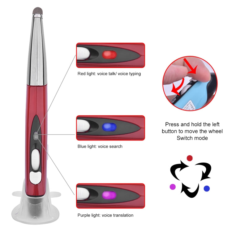 PR-06S 4-keys Smart Wireless Optical Mouse with Stylus Pen Function, Support Voice Operation / Translation