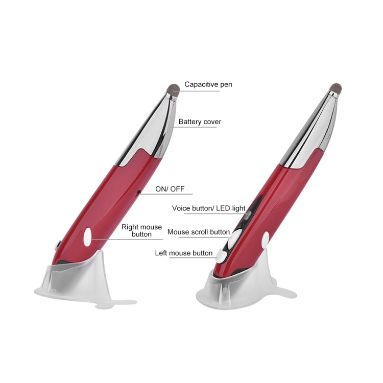 PR-06S 4-keys Smart Wireless Optical Mouse with Stylus Pen Function, Support Voice Operation / Translation