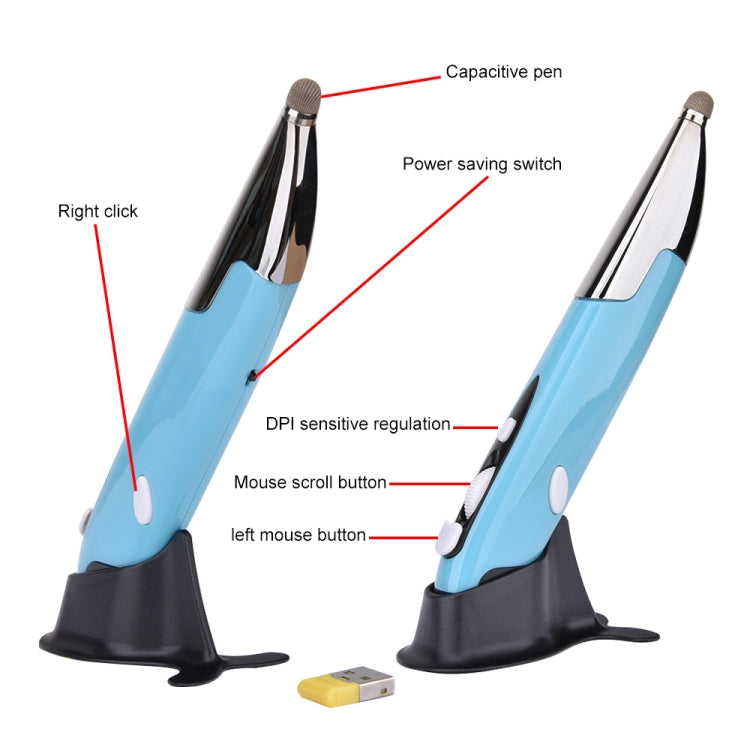PR-06 4-keys Smart Wireless Optical Mouse with Stylus Pen Function