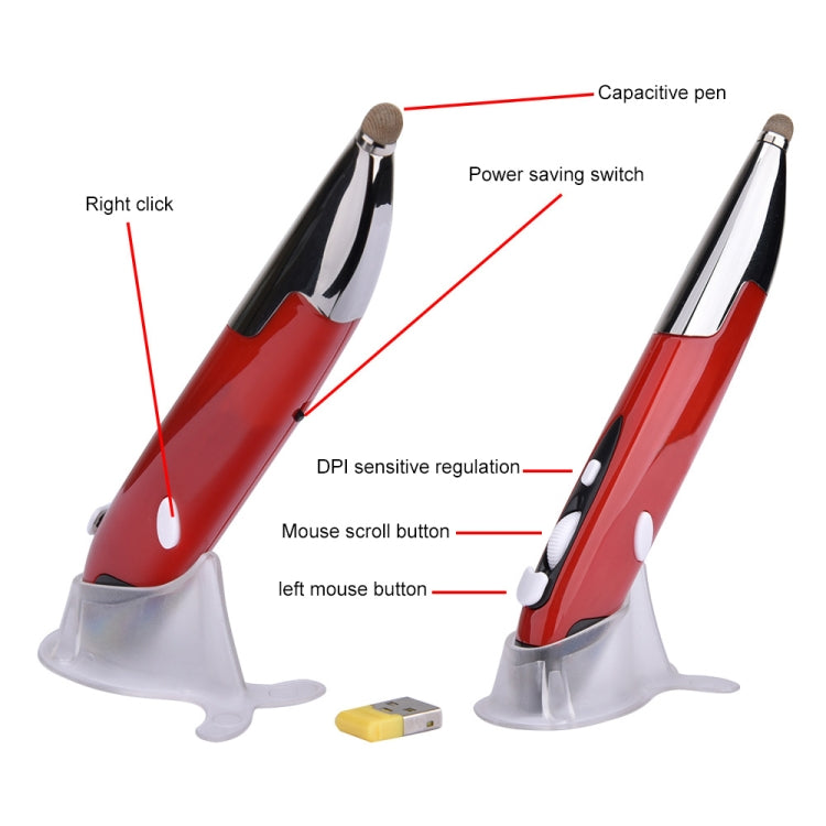 PR-06 4-keys Smart Wireless Optical Mouse with Stylus Pen Function