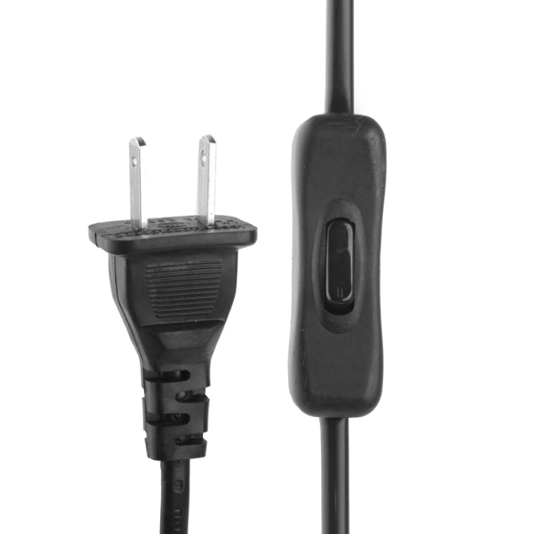 2 Prong Style US Plug AC Power Cord with 304 Switch, Length: 3m  - Black