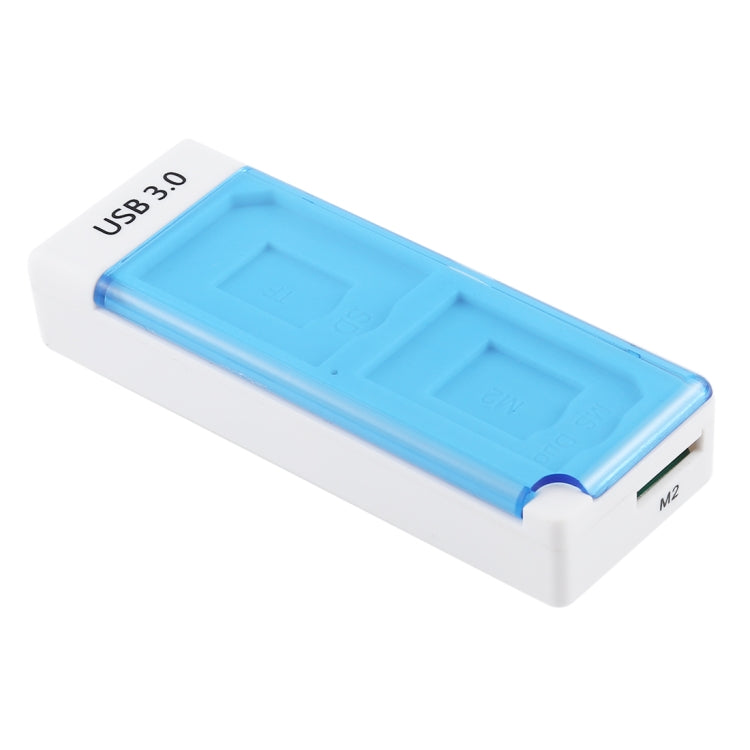 BYL-3122 5Gbps SD / TF / M2 / MS to USB 3.0 Memory Card Reader with SD / TF / M2 / MS Cards Case