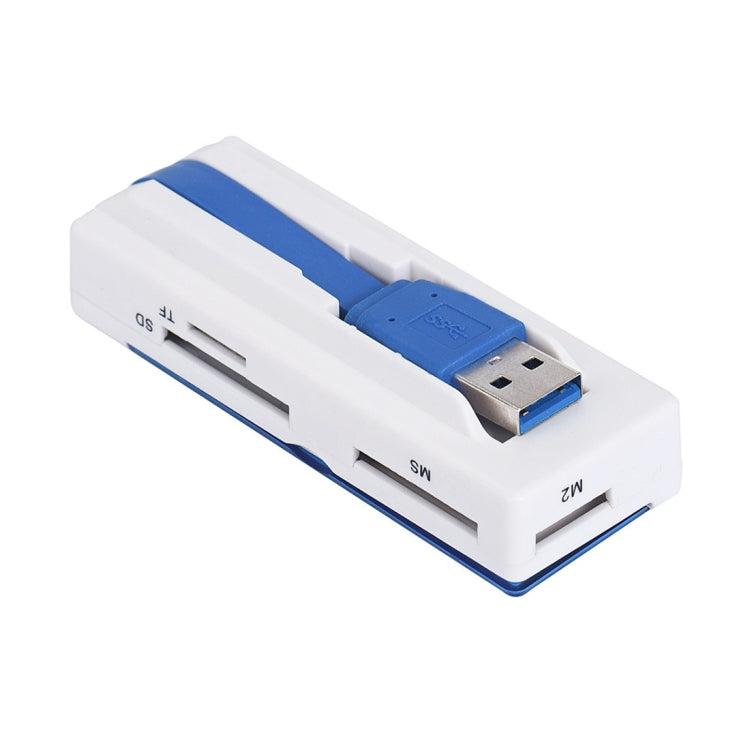 BYL-3122 5Gbps SD / TF / M2 / MS to USB 3.0 Memory Card Reader with SD / TF / M2 / MS Cards Case
