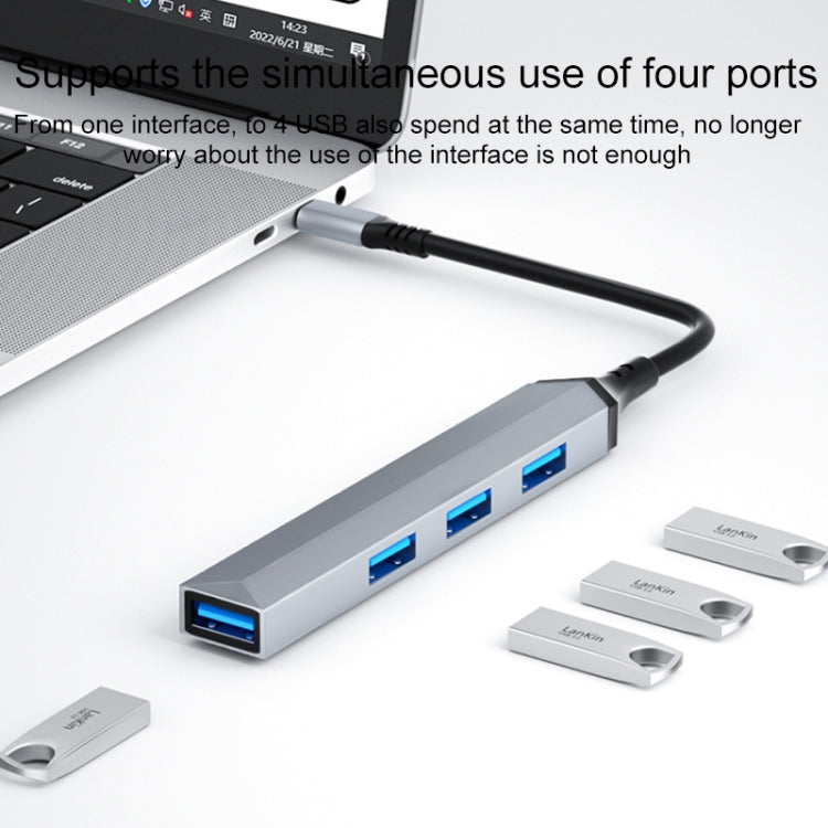 V252 4 in 1 USB-C / Type-C to USB Docking Station HUB Adapter