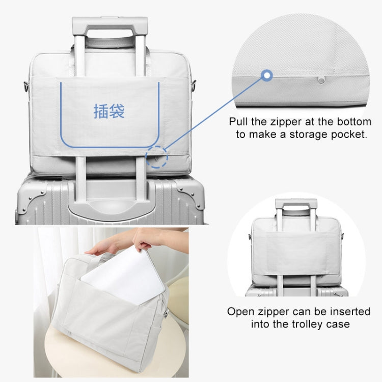 Laptop Bag Double Pocket Single Shoulder Bag, Size: 14 Inches (Grey)