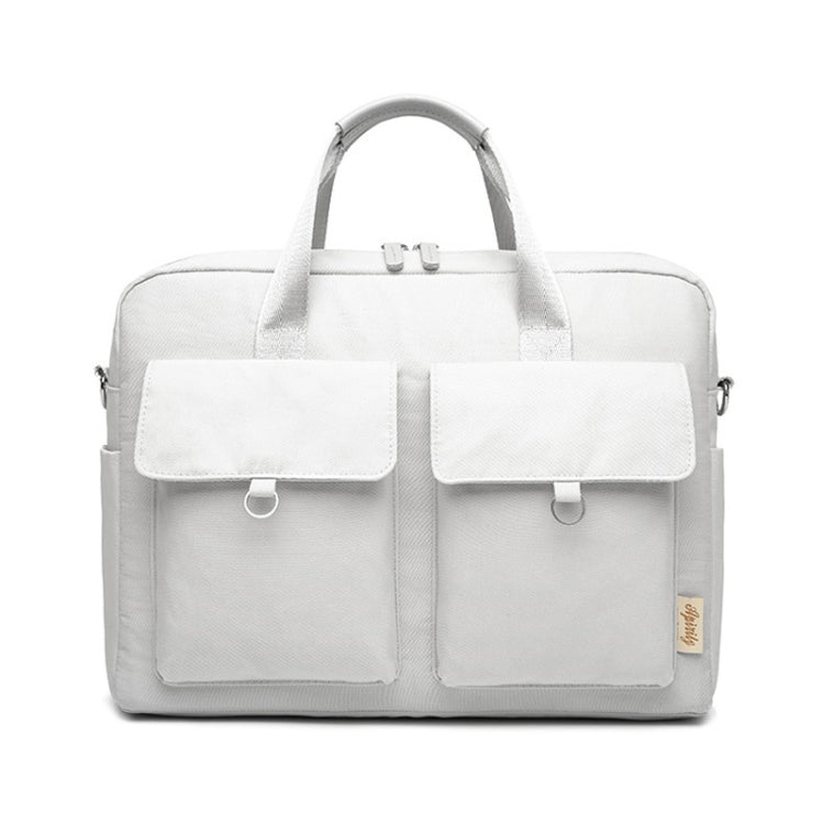 Laptop Bag Double Pocket Single Shoulder Bag, Size: 15.6 Inches (Grey)