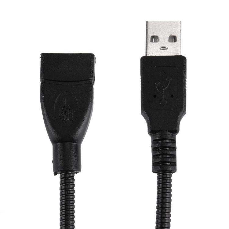 20cm USB 2.0 Female to USB 2.0 Male Metal Soft Hose Adapter Cable(Black)