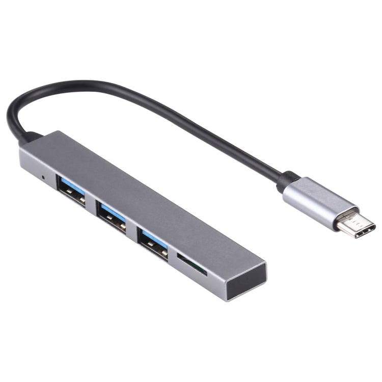 T-818 TF + 3 x USB 3.0 to USB-C / Type-C HUB Adapter