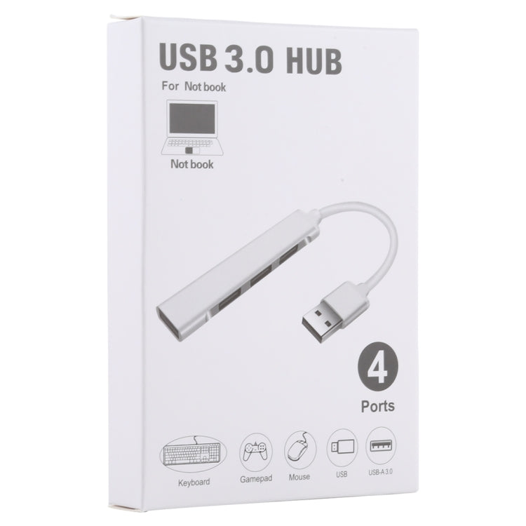 A-809 USB 3.0 + 3 x USB 2.0 to USB 3.0 Aluminum Alloy HUB Adapter(Silver)