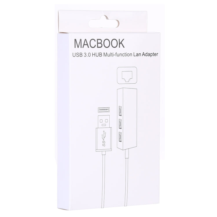 Aluminum Shell 3 USB3.0 Ports HUB + USB3.0 10 / 100Mbps Ethernet Adapter