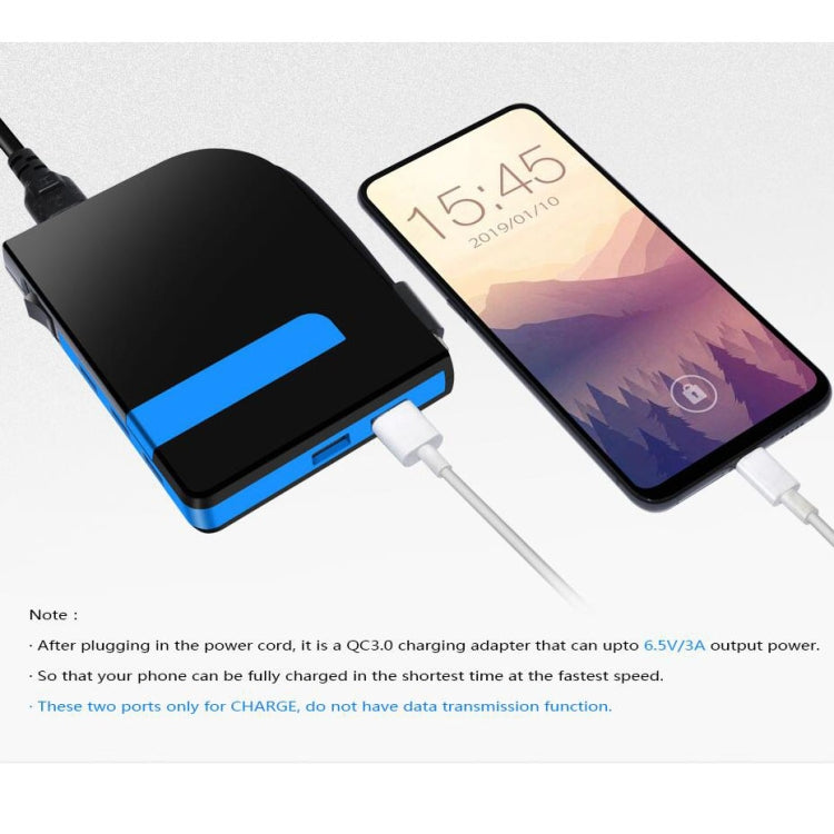 3 USB 3.0 HUB + 2 QC3.0 + Type-C Multi-functional Charger & HUB with Power Switch Button