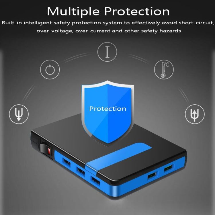 3 USB 3.0 HUB + 2 QC3.0 + Type-C Multi-functional Charger & HUB with Power Switch Button