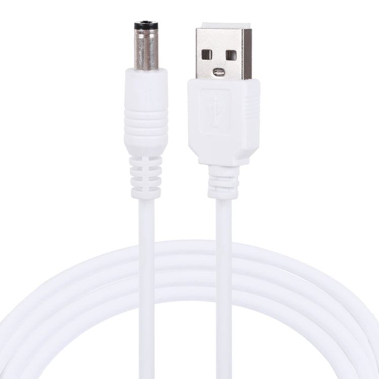 1m USB Male to Straight Head DC 5.5 x 2.5mm Male Power Cord Extension Cable (White)