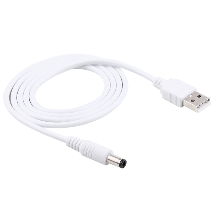 1m USB Male to Straight Head DC 5.5 x 2.5mm Male Power Cord Extension Cable (White)