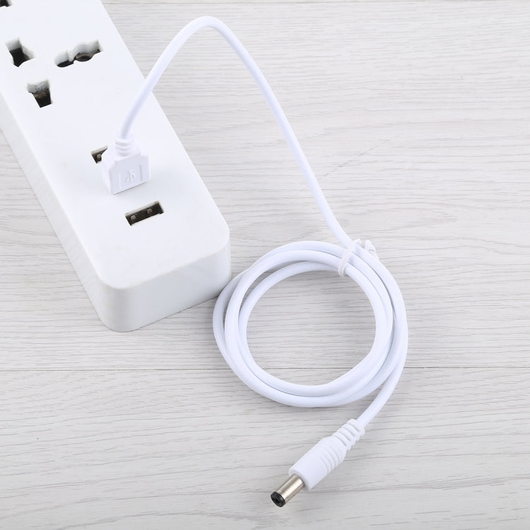 1m USB Male to Straight Head DC 5.5 x 2.5mm Male Power Cord Extension Cable (White)