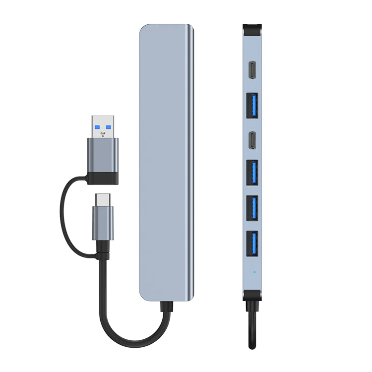 7 in 1 USB 3.0 and Type-C / USB-C to USB 3.0 USB 2.0 HUB Adapter