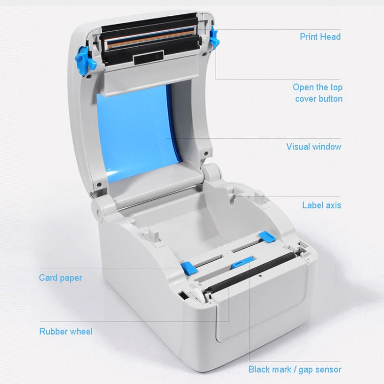 GPRINTER GP1324D USB Port Thermal Automatic Calibration Barcode Printer, Max Supported Thermal Paper Size: 104 x 2286mm