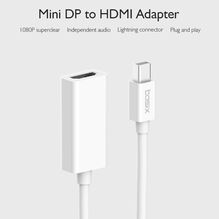 basix D2 Mini DP to 4K HDMI Converter, Cable Length: 15cm (White)