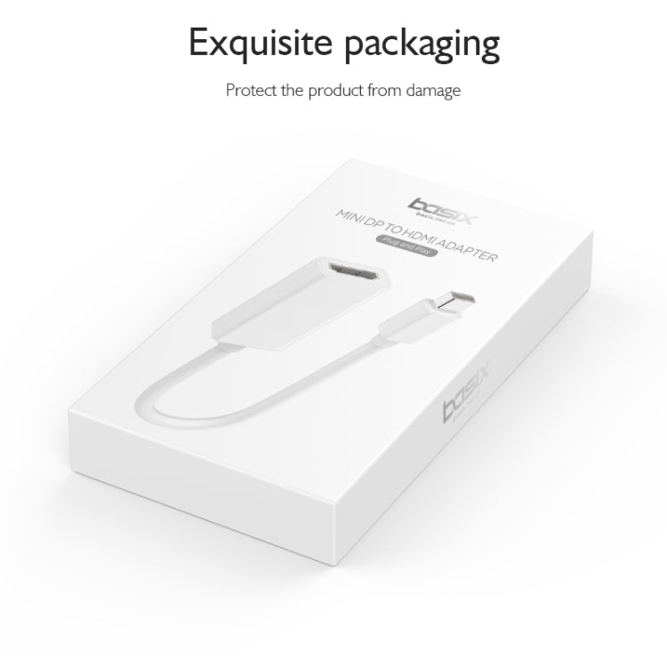 basix D2 Mini DP to 4K HDMI Converter, Cable Length: 15cm (White)
