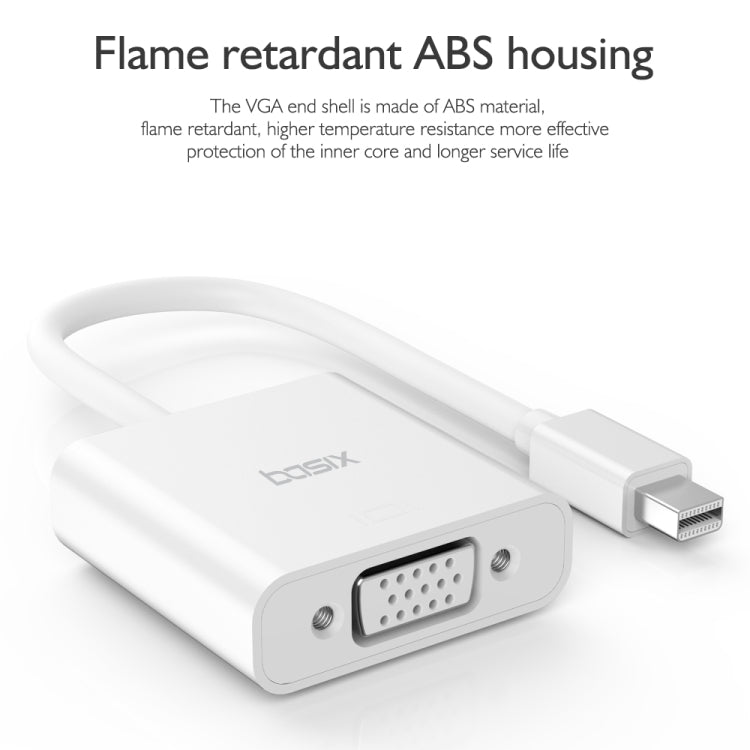 basix D9 Mini DP to VGA Converter, Cable Length: 15cm (White)