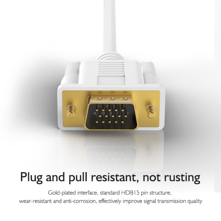 basix H8 USB-C / Type-C to VGA Multi-function Converter, Cable Length: 1.8m (White)