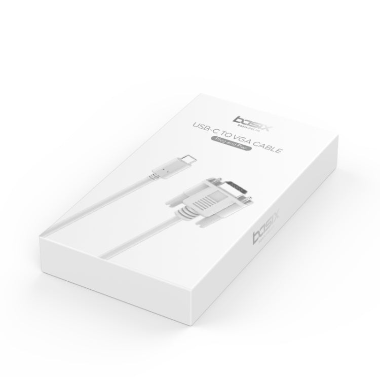 basix H8 USB-C / Type-C to VGA Multi-function Converter, Cable Length: 1.8m (White)
