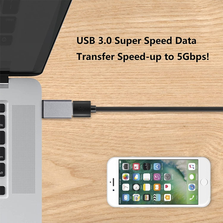 Aluminum Alloy USB-C / Type-C 3.1 Male to USB 3.0 Female Data / Charger Adapter