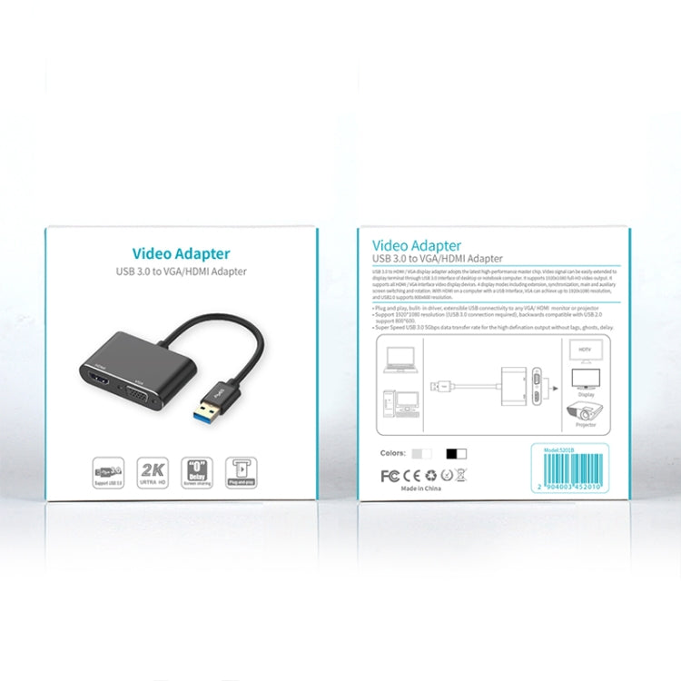 5201B 2 in 1 USB 3.0 to VGA + HDMI HD Video Converter