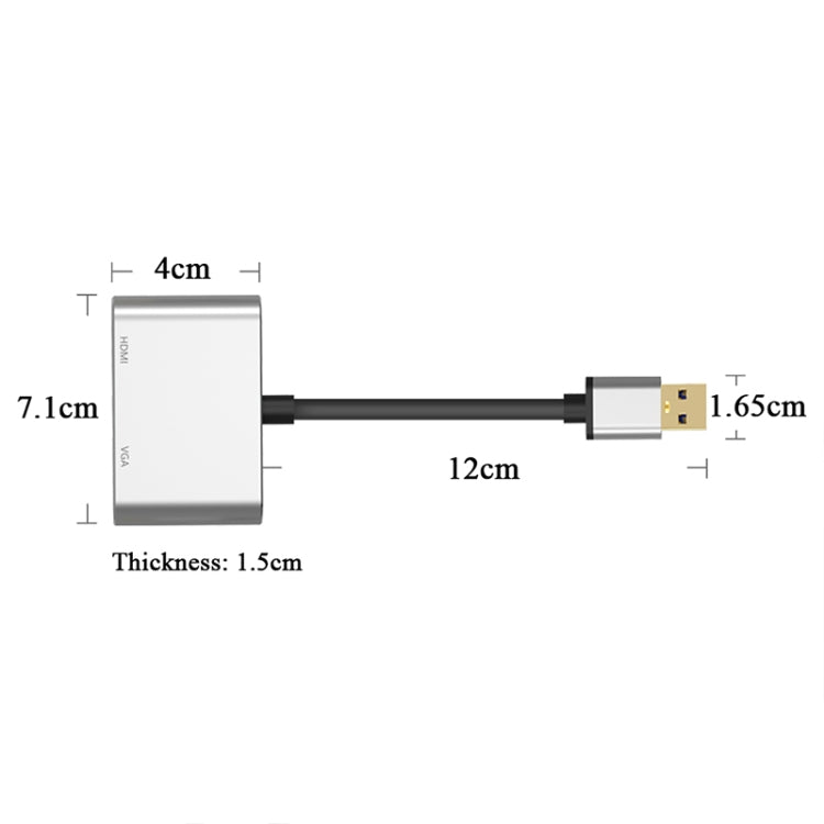 5201B 2 in 1 USB 3.0 to VGA + HDMI HD Video Converter