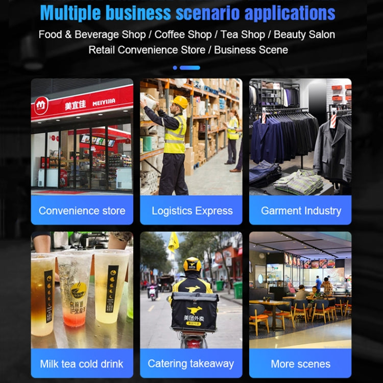 ZJ-6000 58mm PDA Handheld 5.5 inch Barcode Two-dimensional Code Android Smart Scan Code Cash Register Thermal Printing Machine,