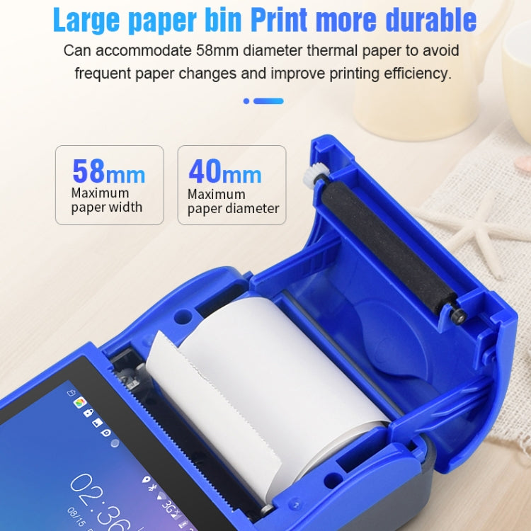 ZJ-6000 58mm PDA Handheld 5.5 inch Barcode Two-dimensional Code Android Smart Scan Code Cash Register Thermal Printing Machine,