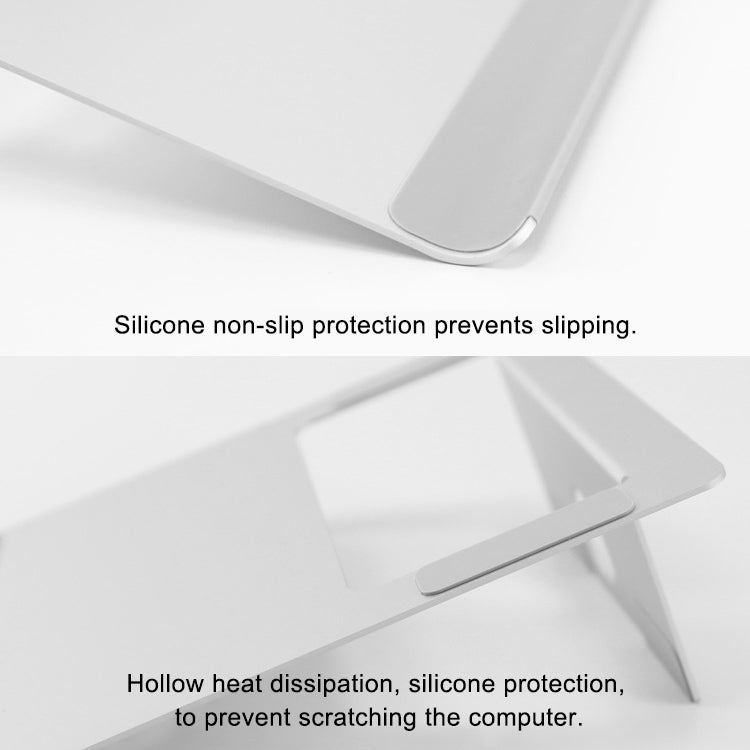 Universal Portable Hollow Radiating Aluminum Laptop Desktop Stand for Laptops Under 15 inch, with Cable Hole