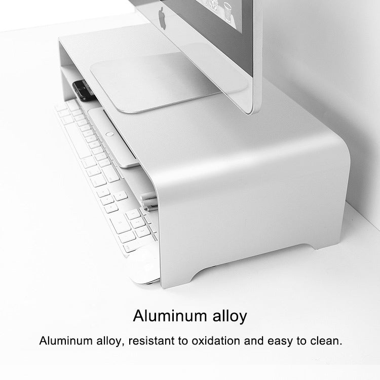 Universal Aluminum Alloy Double-layer Laptop Stand with Storage Function, Size: 50 x 22 x 13cm