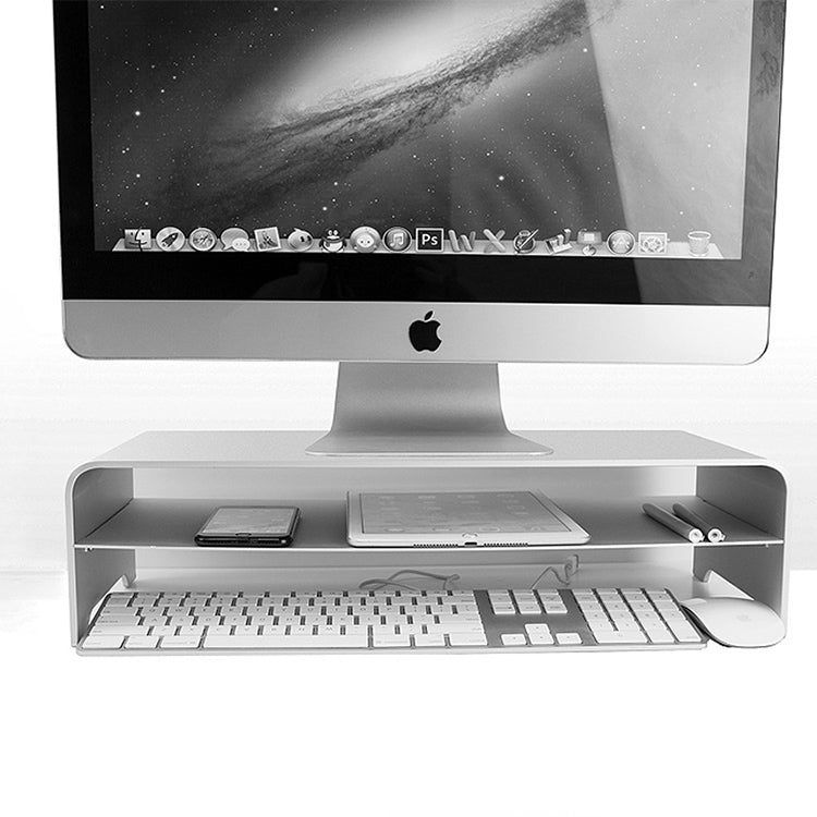 Universal Aluminum Alloy Double-layer Laptop Stand with Storage Function, Size: 50 x 22 x 13cm