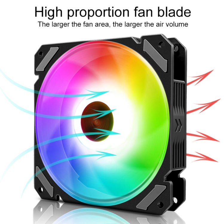 COOLMOON 12 Single Color RGB Light Remote Control Radiator Computer Case Cooler  - Black