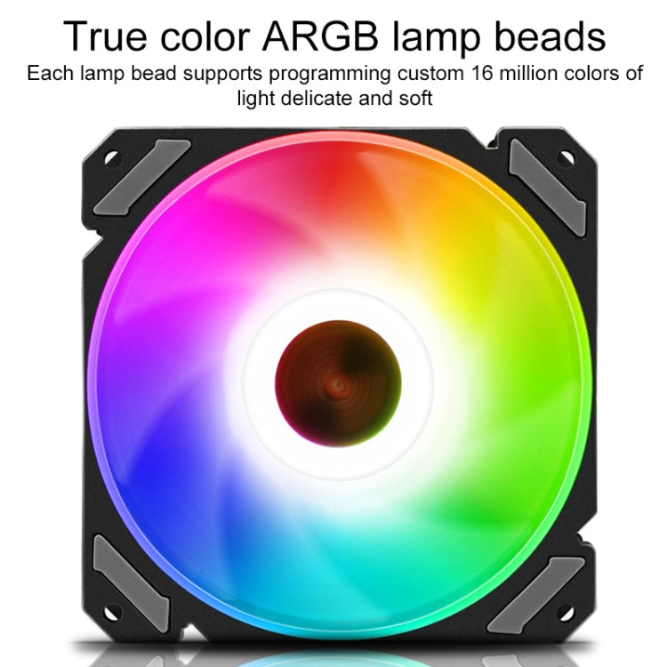 COOLMOON 12 Single Color RGB Light Remote Control Radiator Computer Case Cooler  - Black