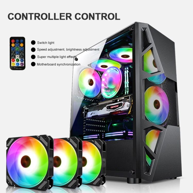 COOLMOON 12 Single Color RGB Light Remote Control Radiator Computer Case Cooler  - Black