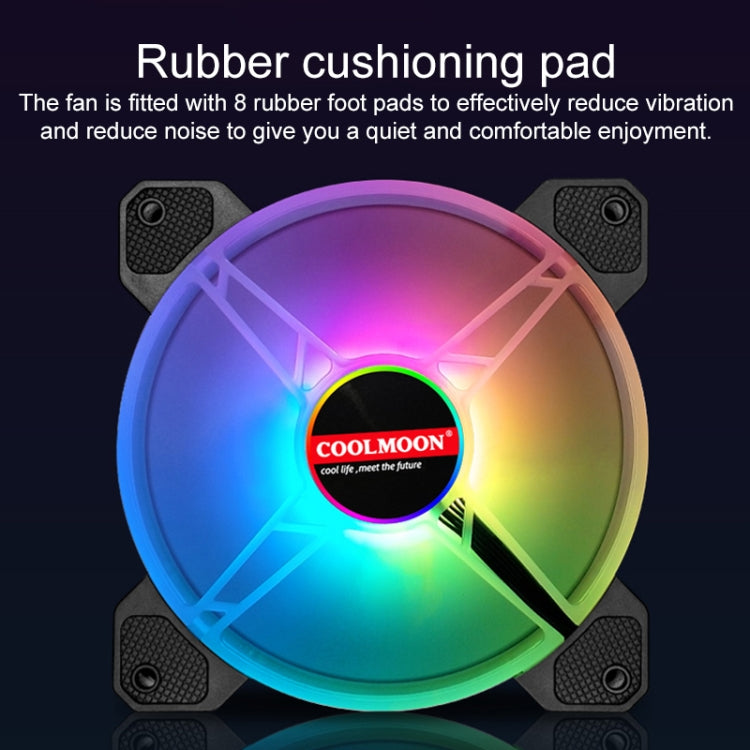 COOLMOON CM-JD1 Jade Ring RGB Case Cooler  - Black