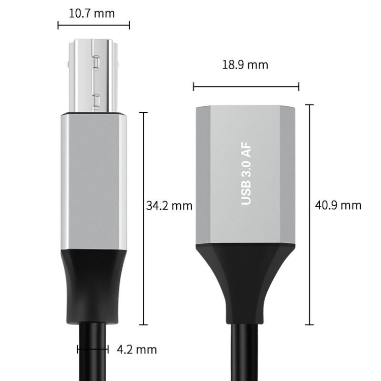 USB-C / Type-C 3.1 to USB 3.0 Male Square Port Printer Data Transmission Extension Cable, Length:0.5m