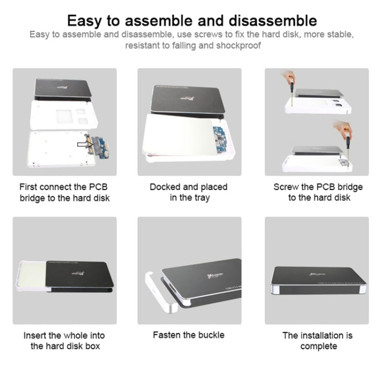 SATA 2.5 inch USB3.0 Interface External Solid State Drive Enclosure for Laptops