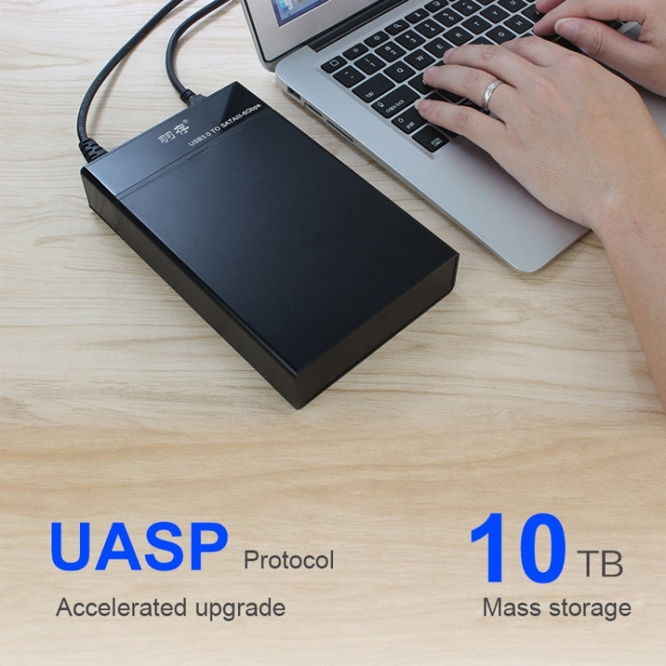 Universal SATA 2.5 / 3.5 inch USB3.0 Interface External Solid State Drive Enclosure for Laptops / Desktop Computers, The Maximum Support Capacity: 10TB